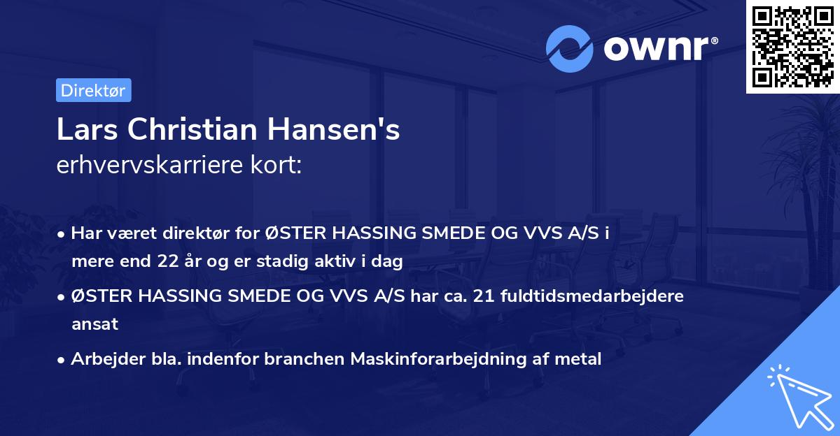 Lars Christian Hansen's erhvervskarriere kort