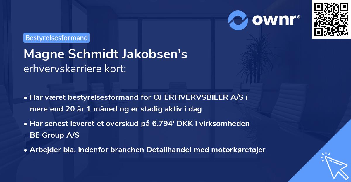 Magne Schmidt Jakobsen's erhvervskarriere kort