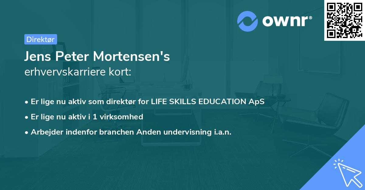 Jens Peter Mortensen's erhvervskarriere kort