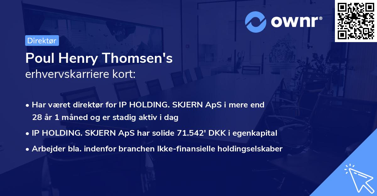 Poul Henry Thomsen's erhvervskarriere kort