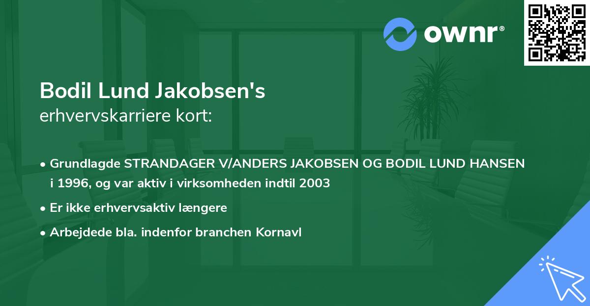 Bodil Lund Jakobsen's erhvervskarriere kort
