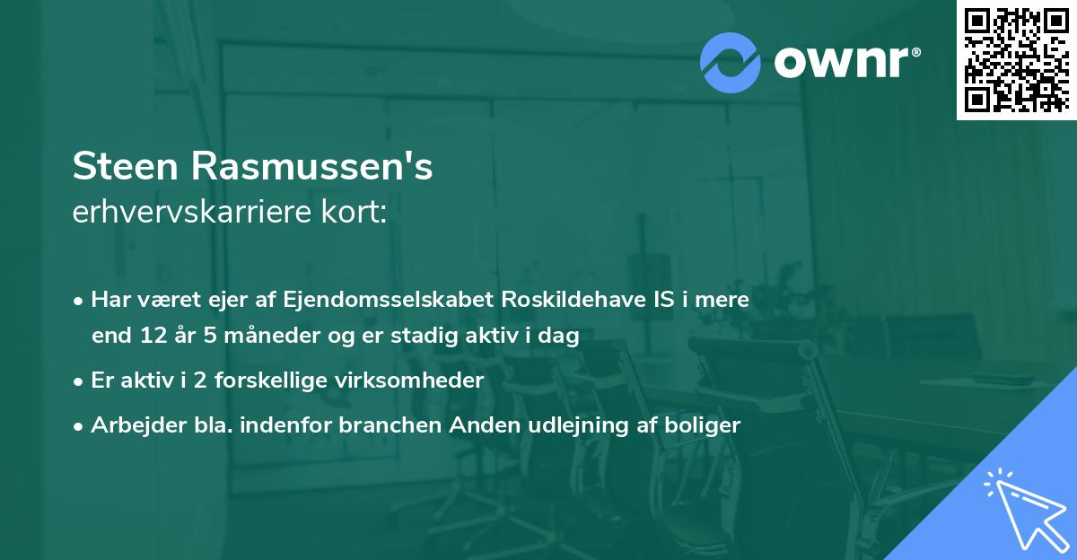 Steen Rasmussen's erhvervskarriere kort