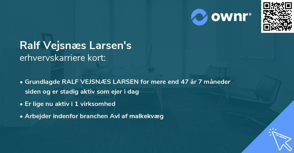 Ralf Vejsnæs Larsen's erhvervskarriere kort