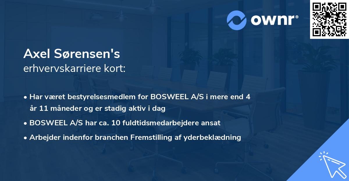 Axel Sørensen's erhvervskarriere kort