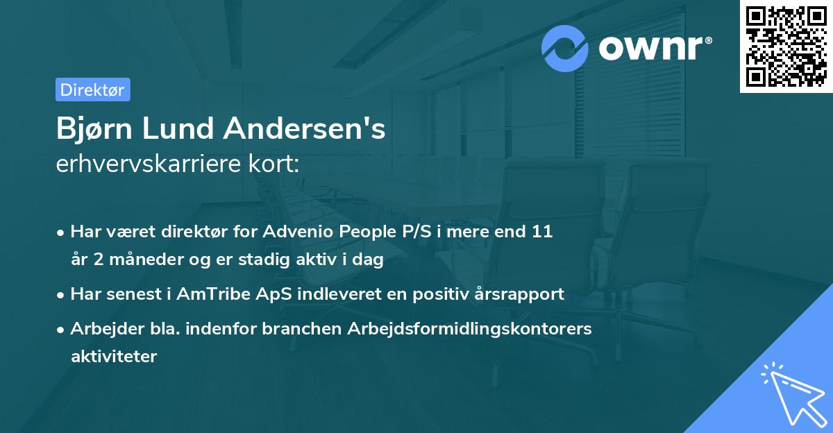Bjørn Lund Andersen's erhvervskarriere kort