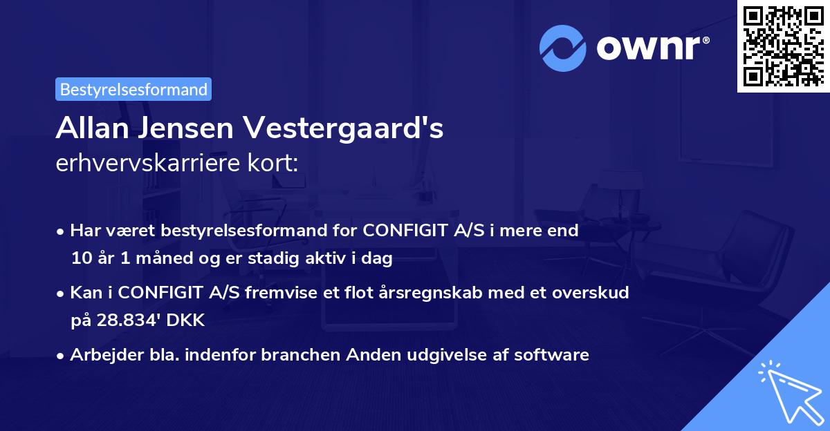 Allan Jensen Vestergaard's erhvervskarriere kort