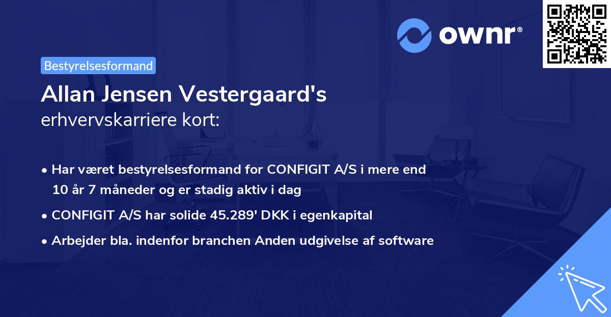 Allan Jensen Vestergaard's erhvervskarriere kort