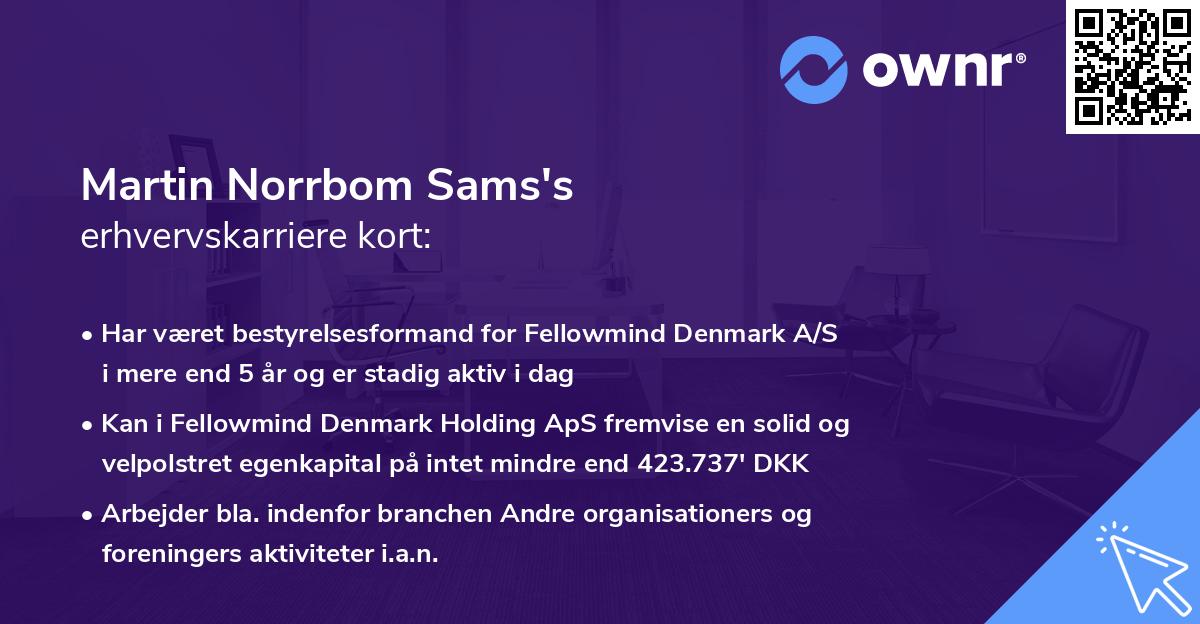 Martin Norrbom Sams's erhvervskarriere kort
