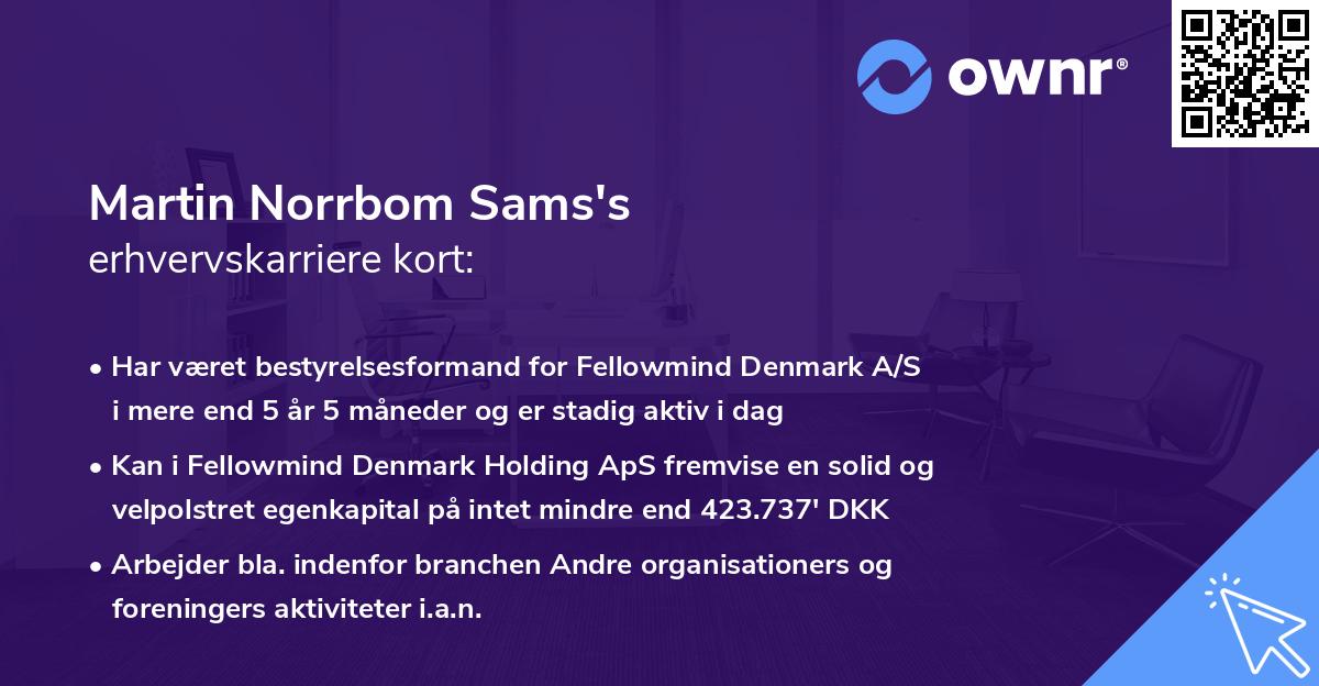 Martin Norrbom Sams's erhvervskarriere kort