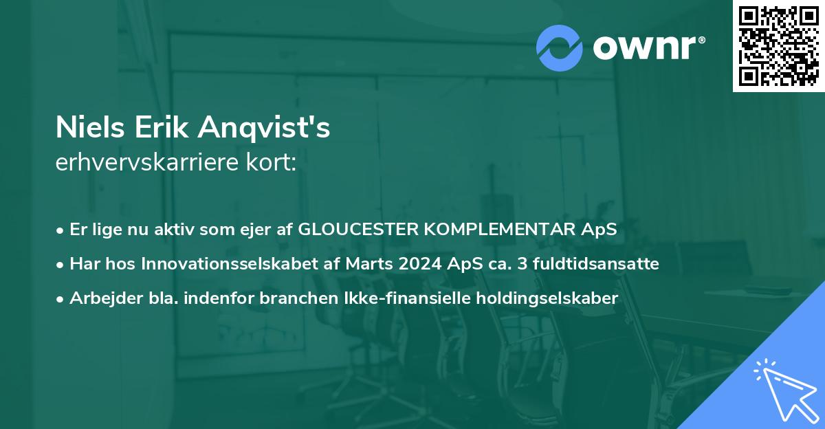 Niels Erik Anqvist's erhvervskarriere kort