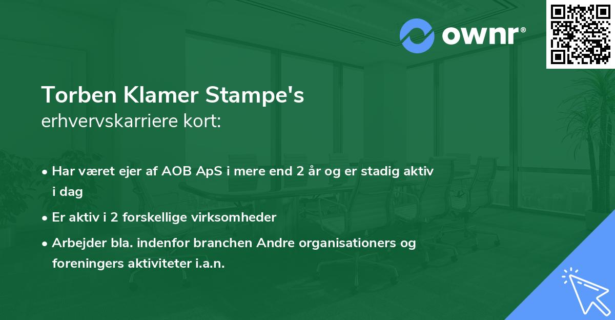 Torben Klamer Stampe's erhvervskarriere kort