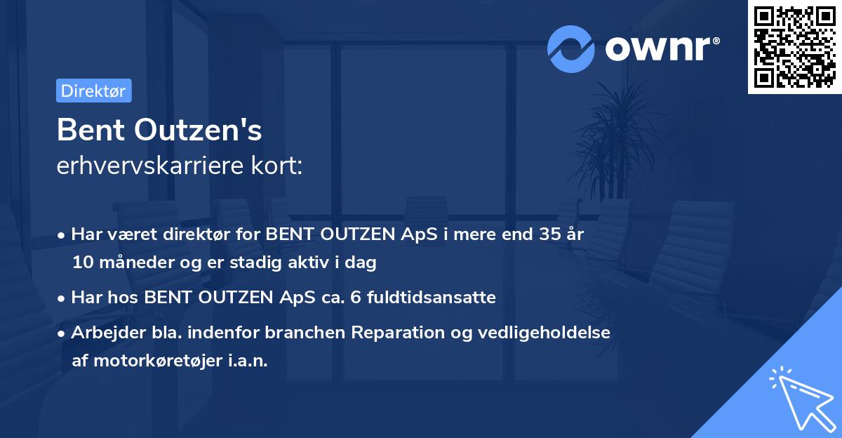 Bent Outzen's erhvervskarriere kort