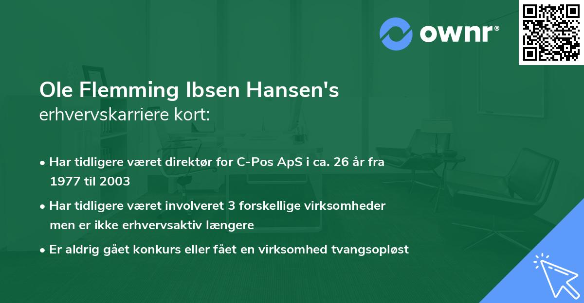 Ole Flemming Ibsen Hansen's erhvervskarriere kort