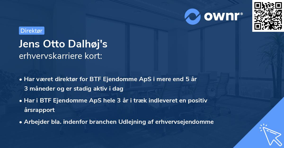 Jens Otto Dalhøj's erhvervskarriere kort