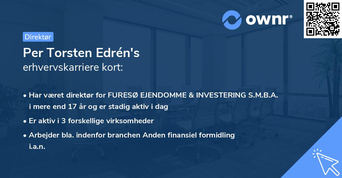 Per Torsten Edrén's erhvervskarriere kort