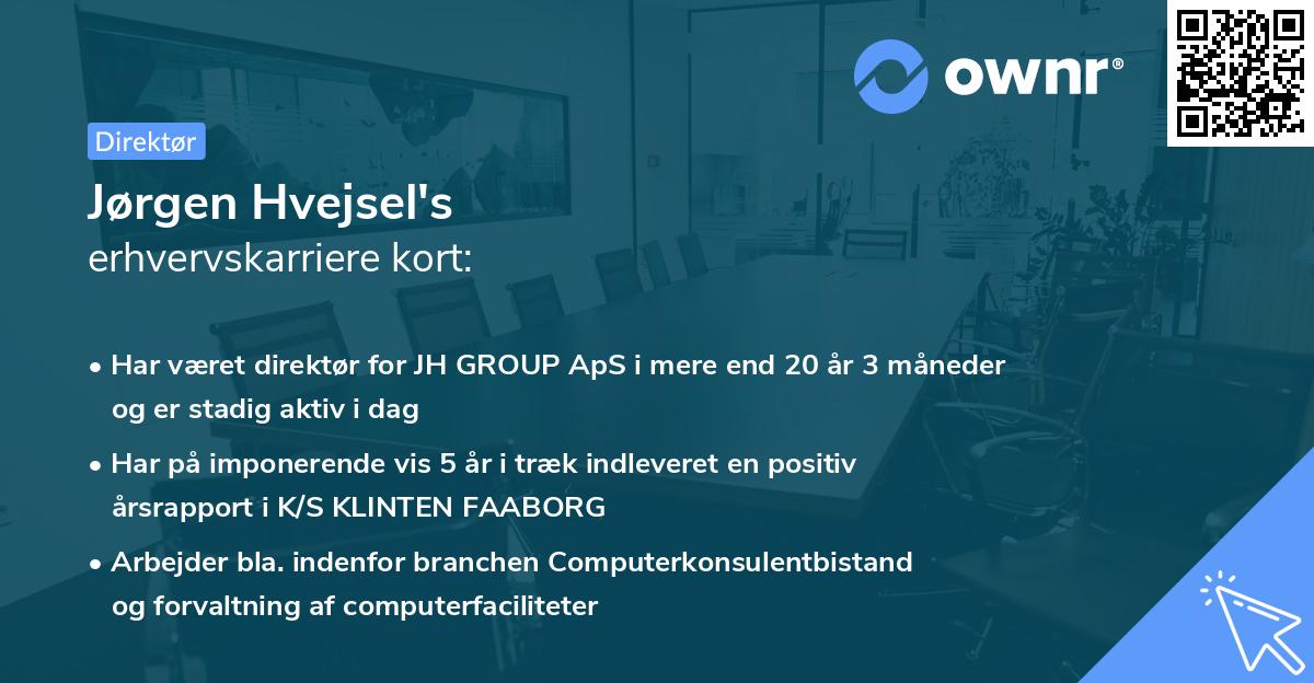 Jørgen Hvejsel's erhvervskarriere kort