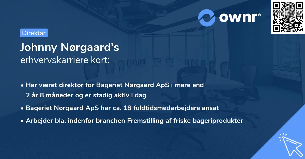 Johnny Nørgaard's erhvervskarriere kort