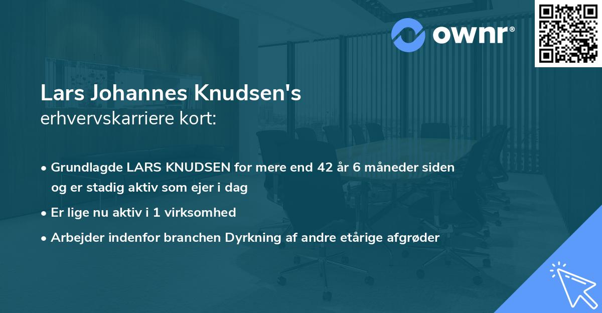 Lars Johannes Knudsen's erhvervskarriere kort