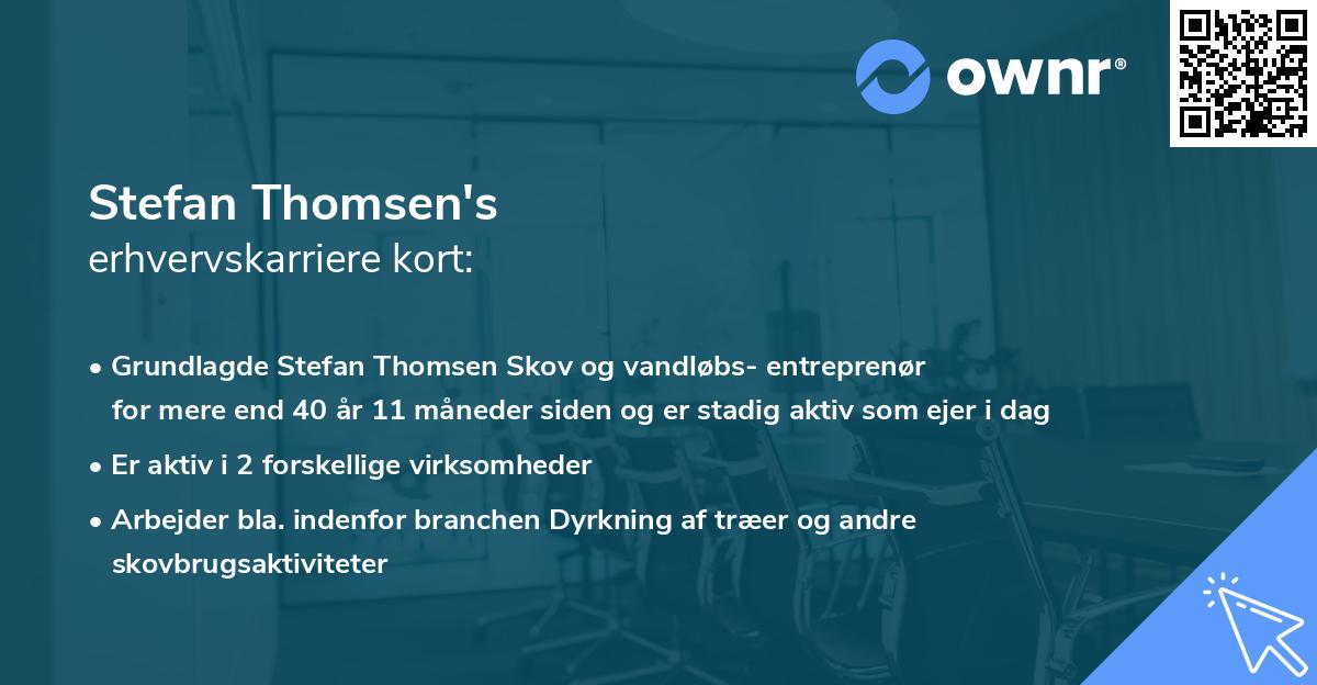 Stefan Thomsen's erhvervskarriere kort