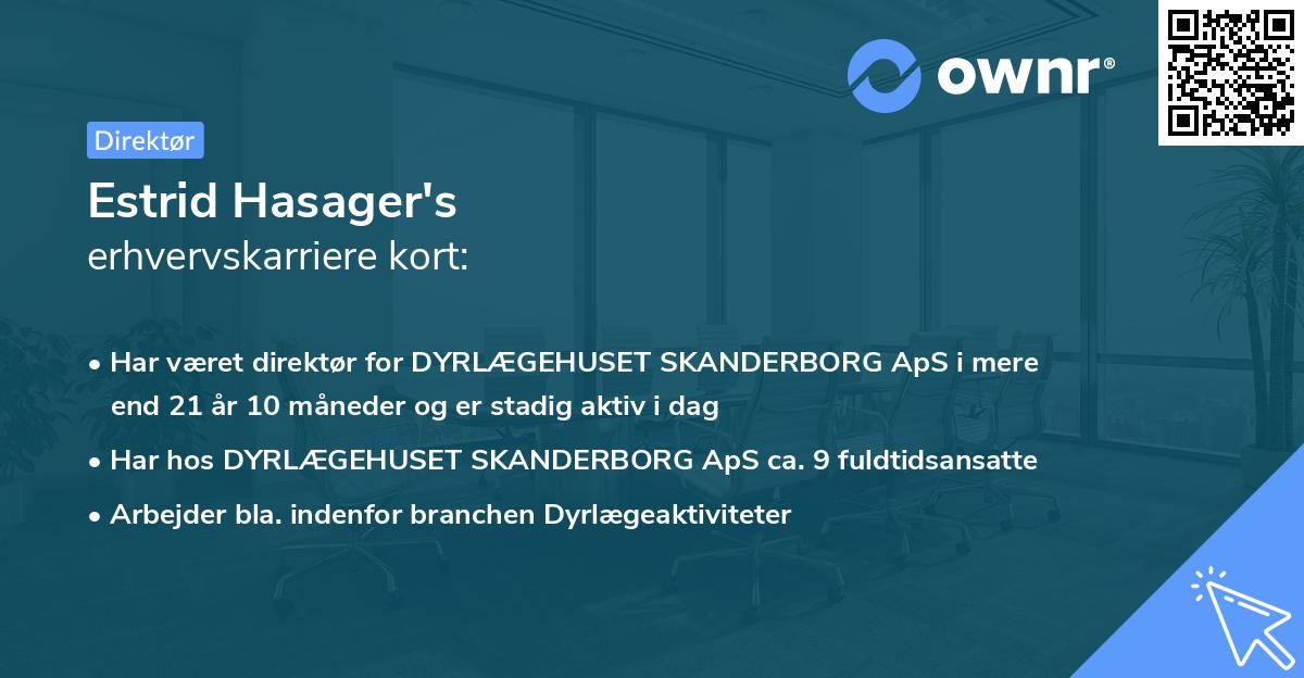 Estrid Hasager's erhvervskarriere kort