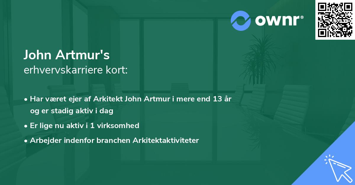 John Artmur's erhvervskarriere kort
