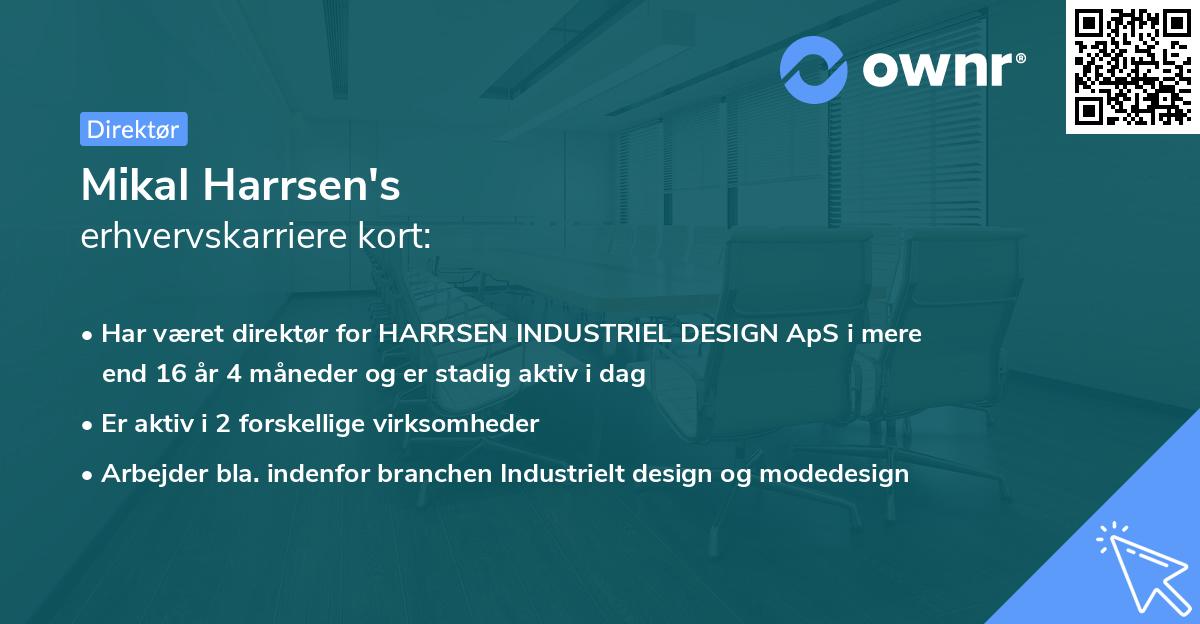 Mikal Harrsen's erhvervskarriere kort