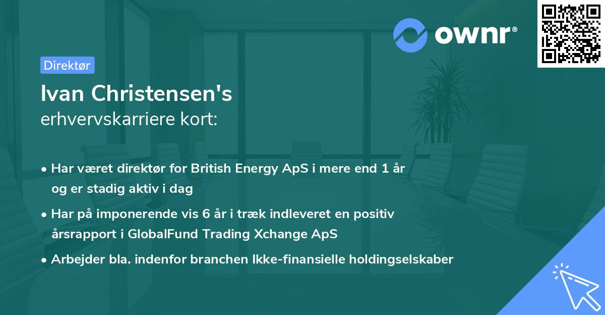 Ivan Christensen's erhvervskarriere kort