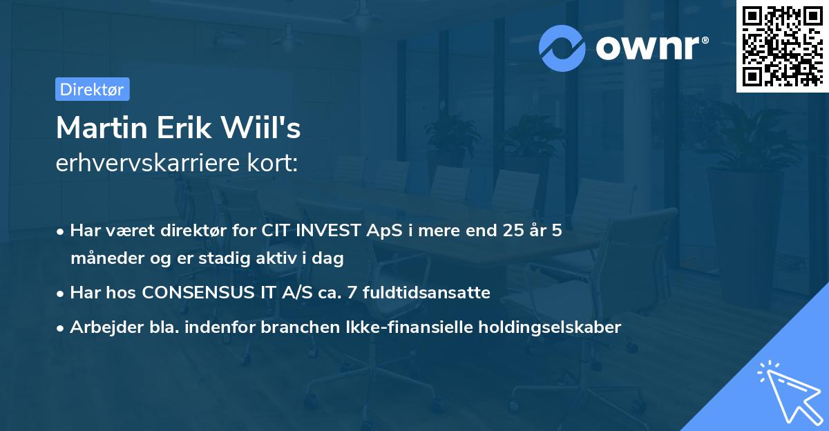 Martin Erik Wiil's erhvervskarriere kort