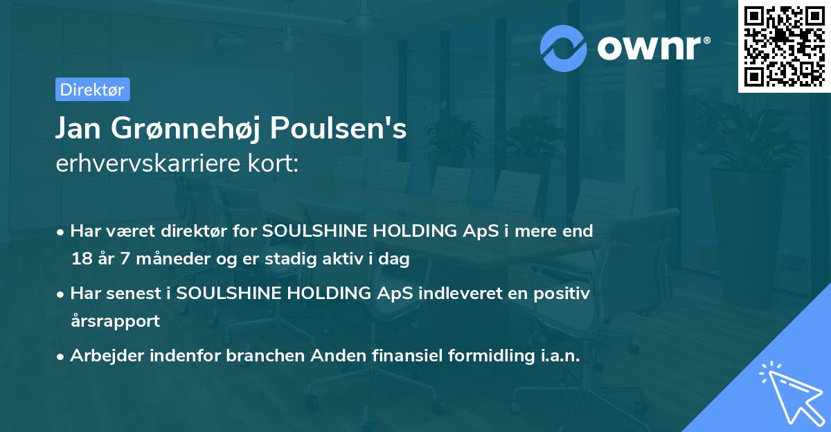 Jan Grønnehøj Poulsen's erhvervskarriere kort