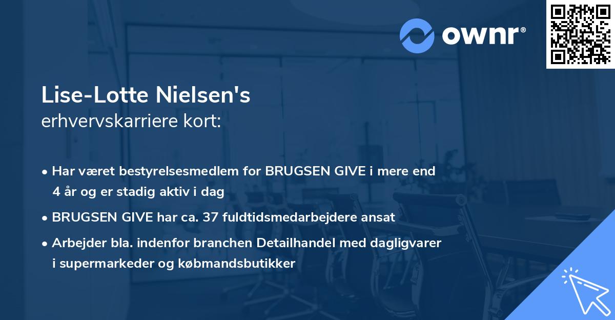 Lise-Lotte Nielsen's erhvervskarriere kort