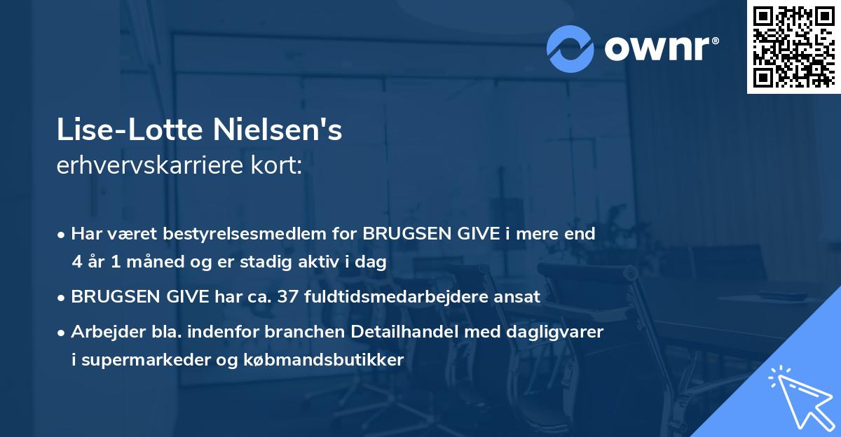 Lise-Lotte Nielsen's erhvervskarriere kort