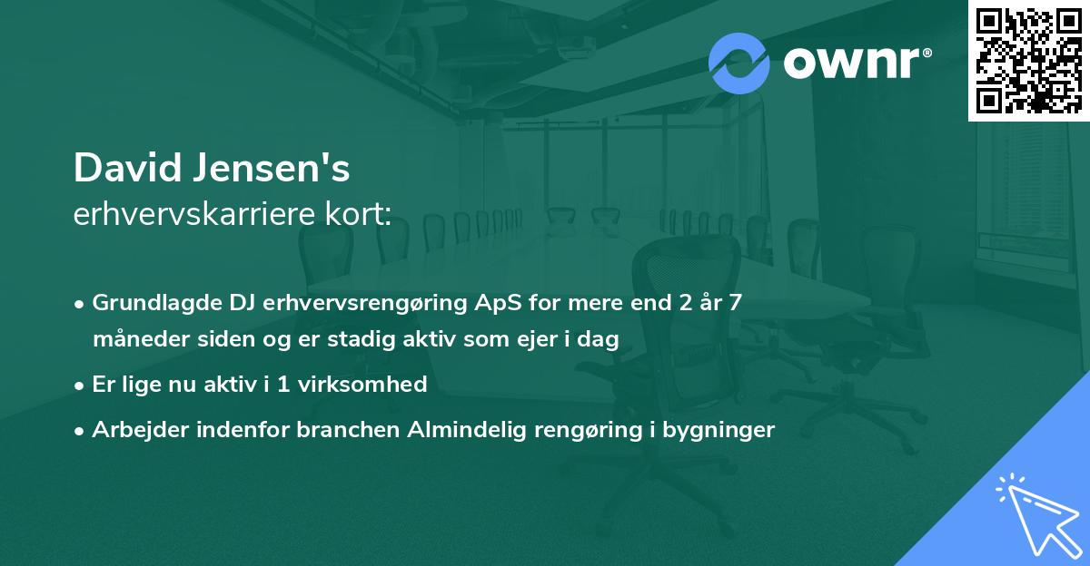 David Jensen's erhvervskarriere kort
