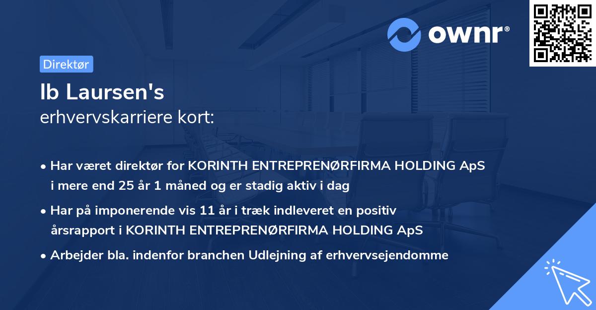 Ib Laursen's erhvervskarriere kort