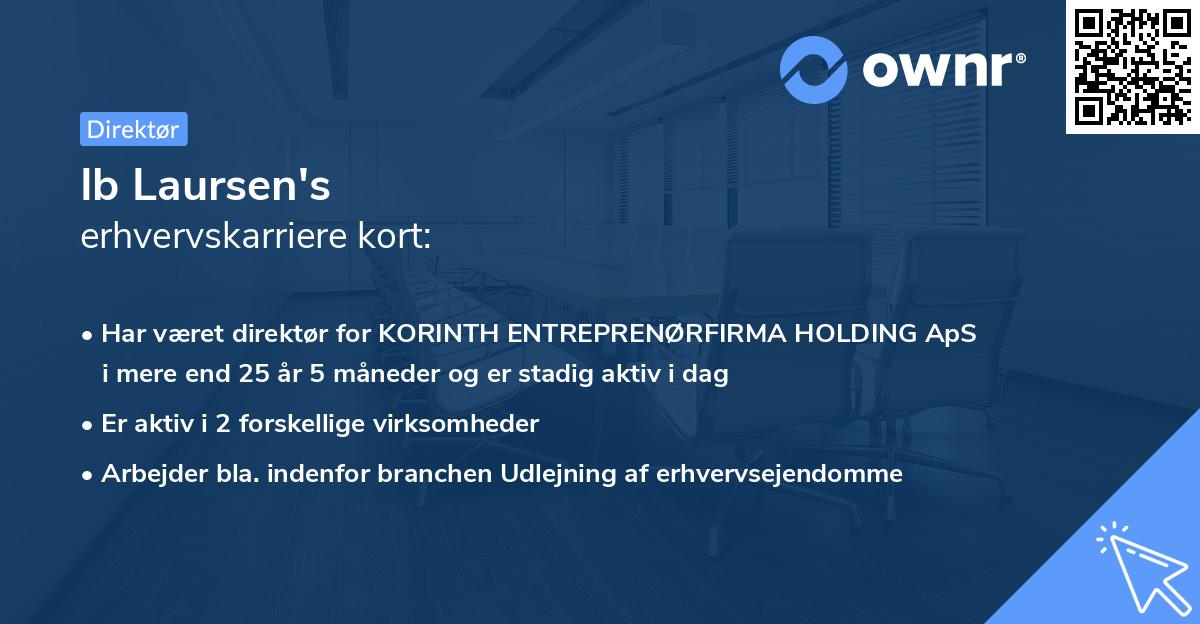 Ib Laursen's erhvervskarriere kort