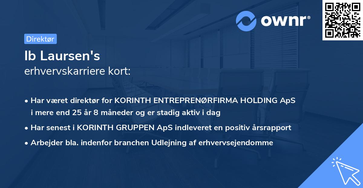 Ib Laursen's erhvervskarriere kort