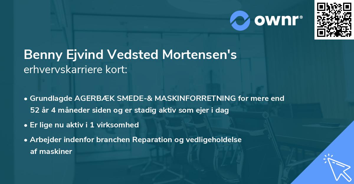 Benny Ejvind Vedsted Mortensen's erhvervskarriere kort