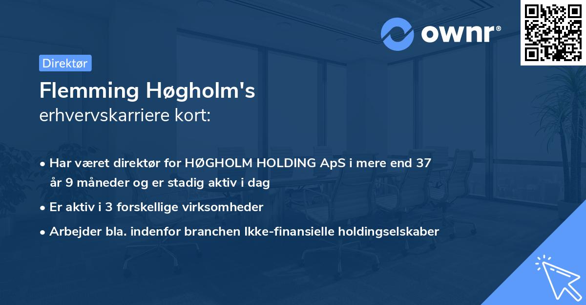 Flemming Høgholm's erhvervskarriere kort