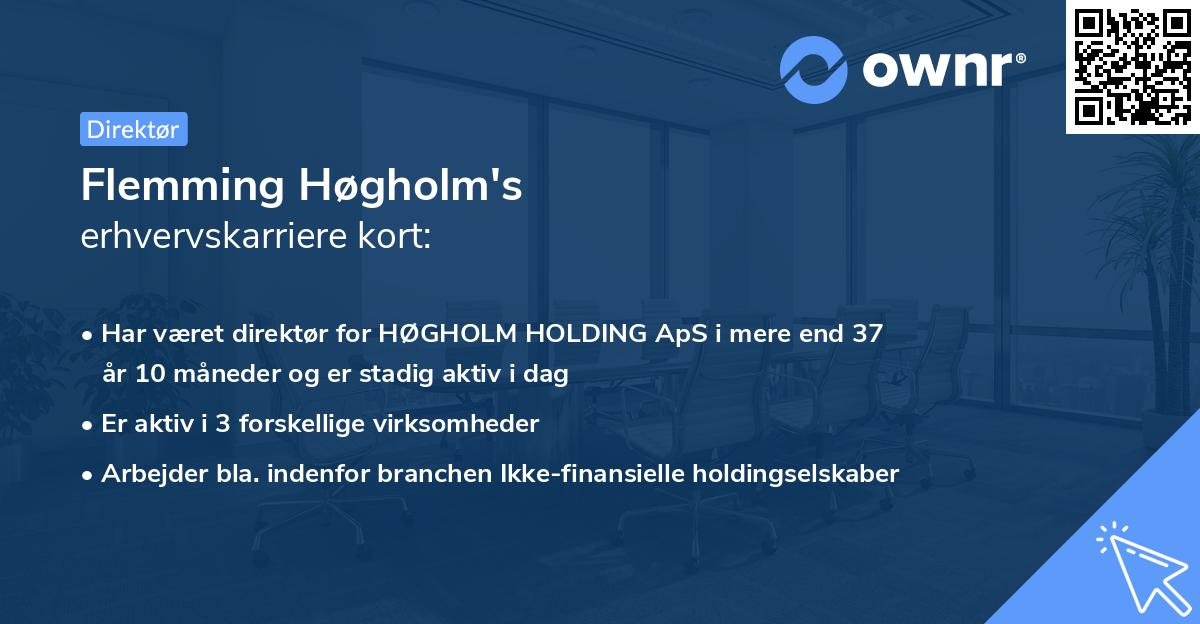 Flemming Høgholm's erhvervskarriere kort