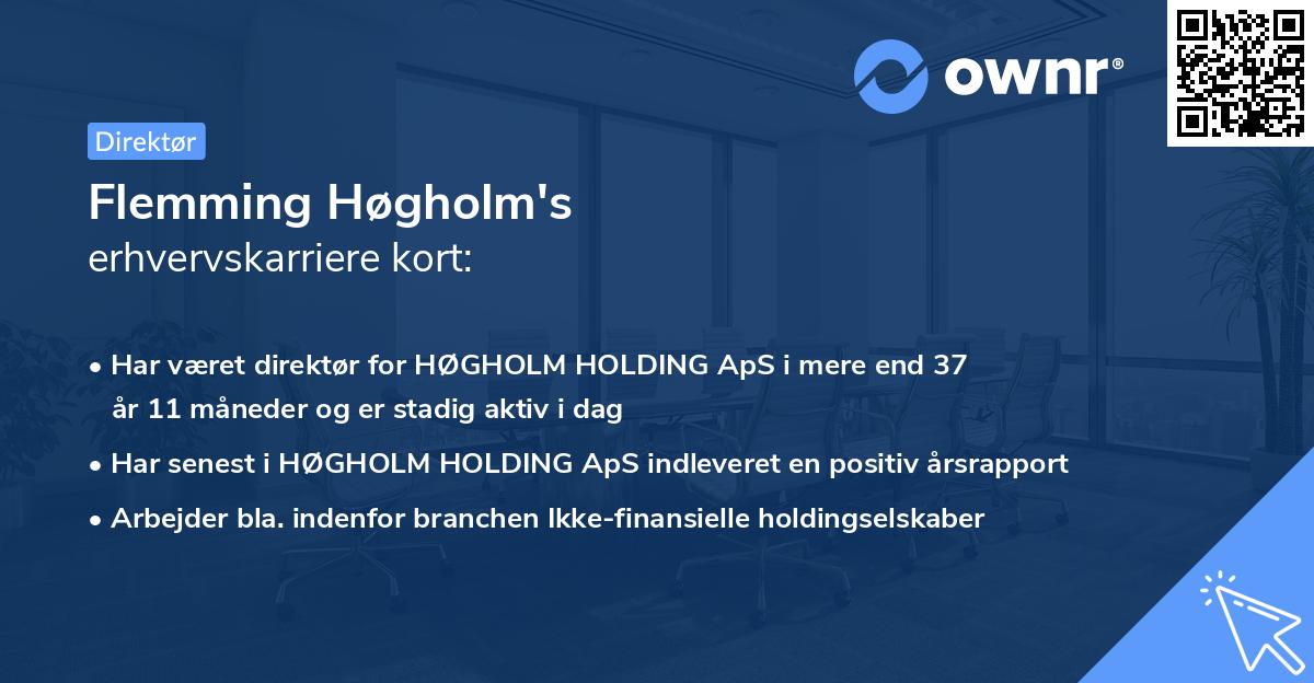 Flemming Høgholm's erhvervskarriere kort