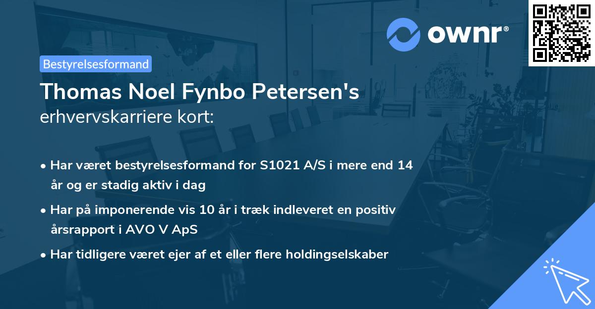 Thomas Noel Fynbo Petersen's erhvervskarriere kort