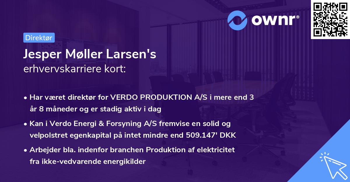 Jesper Møller Larsen's erhvervskarriere kort