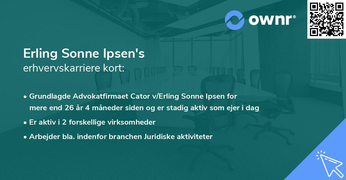 Erling Sonne Ipsen's erhvervskarriere kort