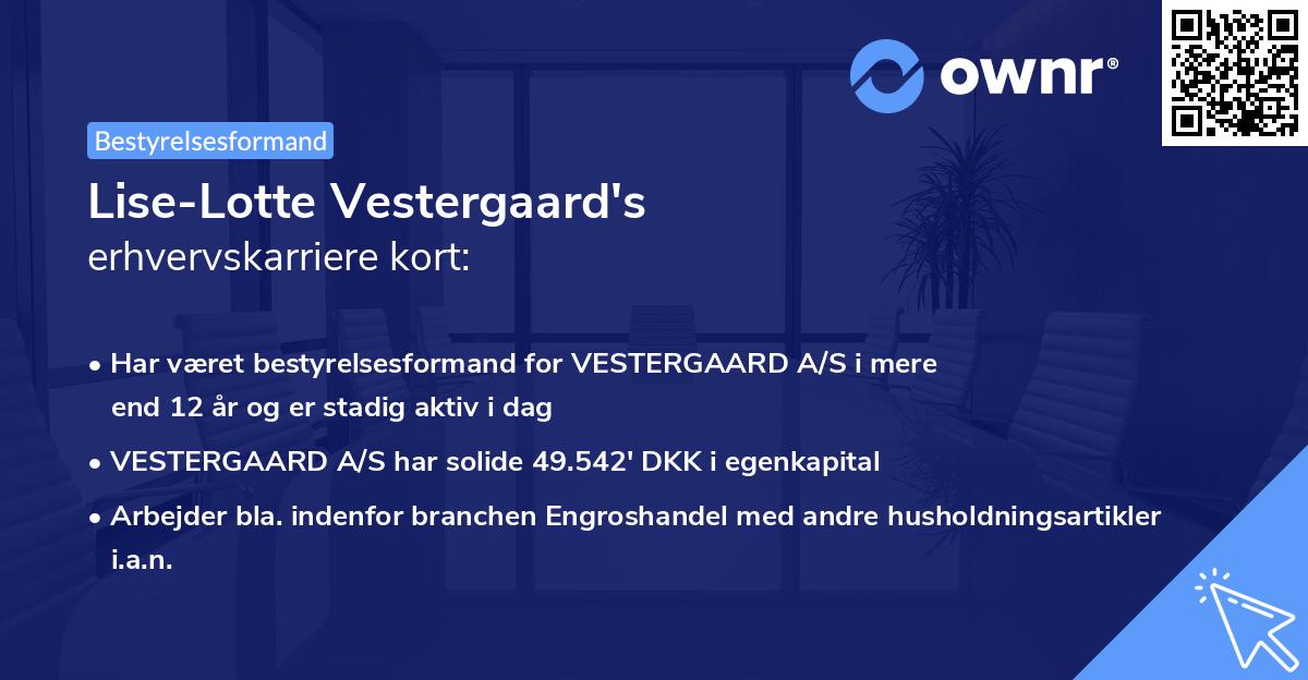 Lise-Lotte Vestergaard's erhvervskarriere kort