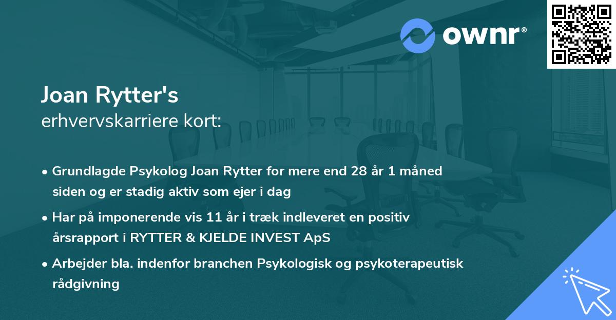 Joan Rytter's erhvervskarriere kort