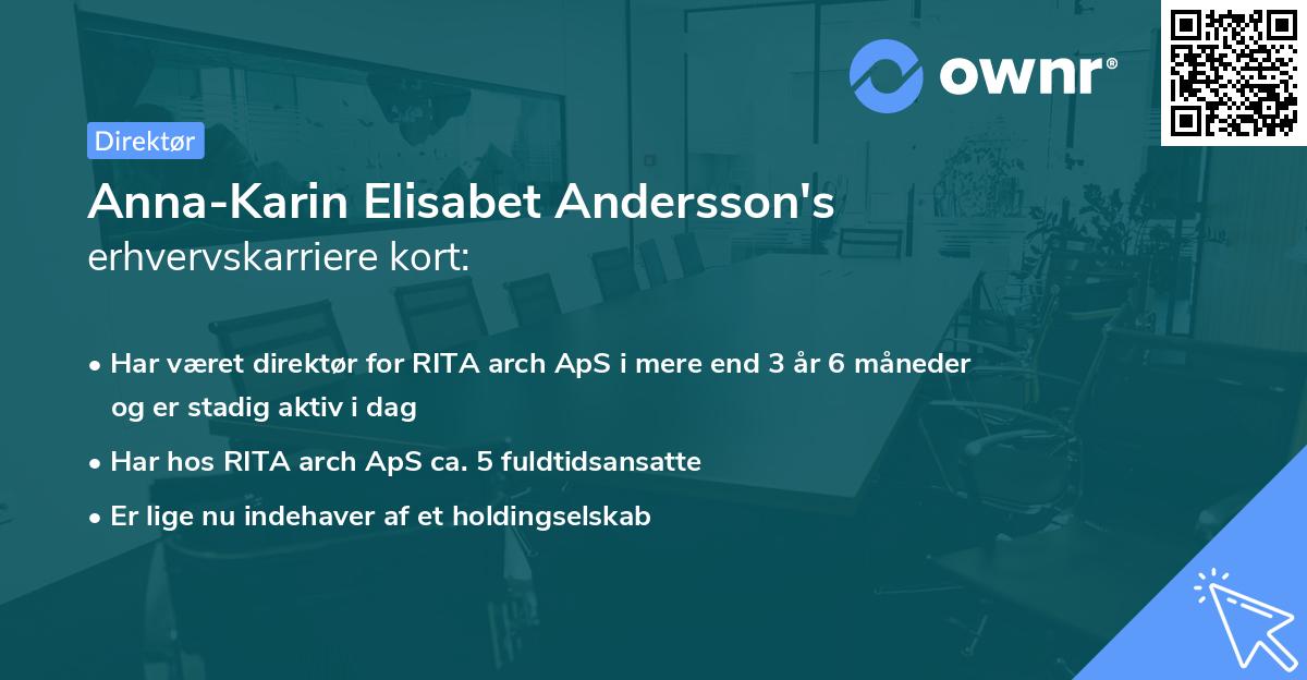 Anna-Karin Elisabet Andersson's erhvervskarriere kort