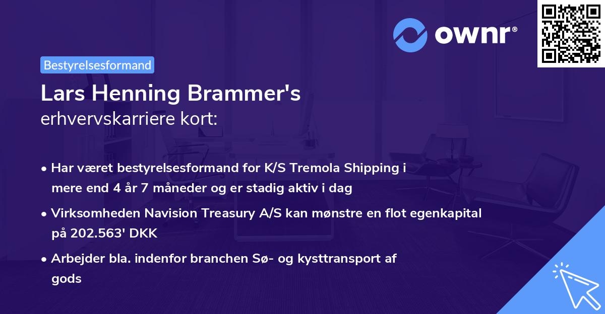 Lars Henning Brammer's erhvervskarriere kort