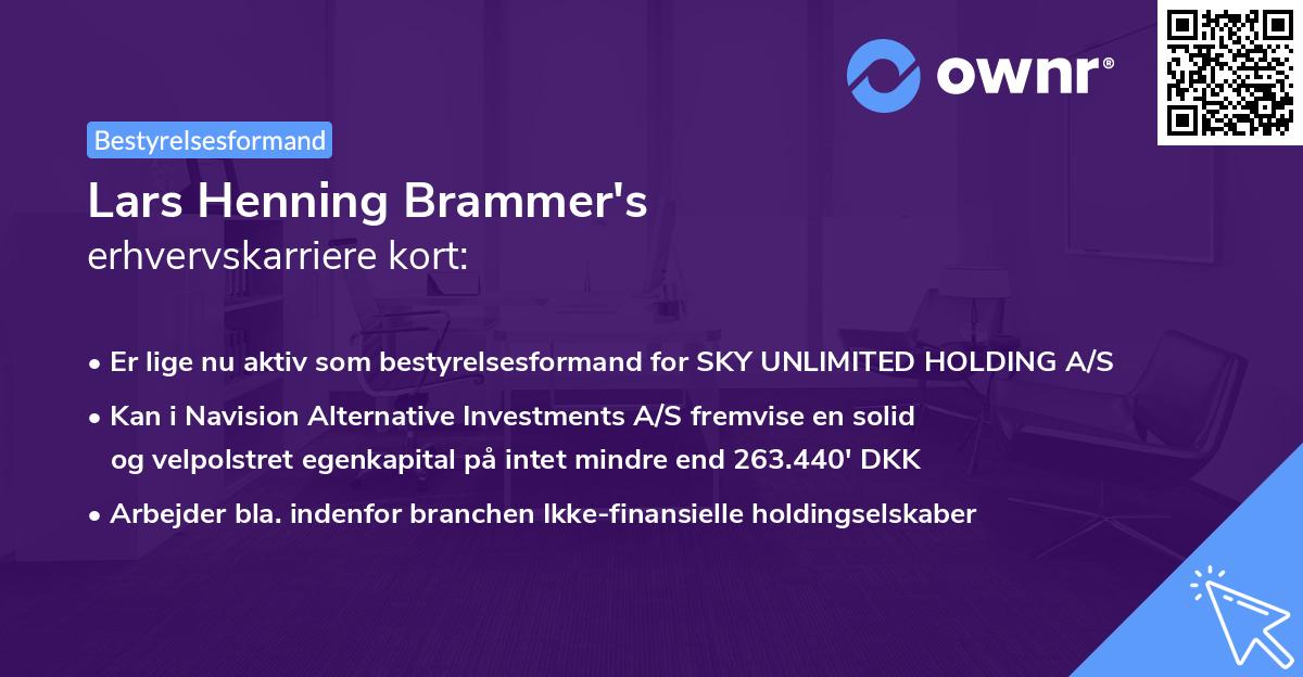Lars Henning Brammer's erhvervskarriere kort