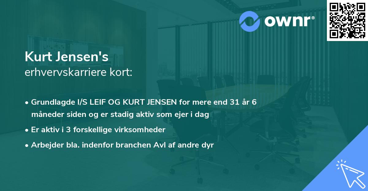 Kurt Jensen's erhvervskarriere kort