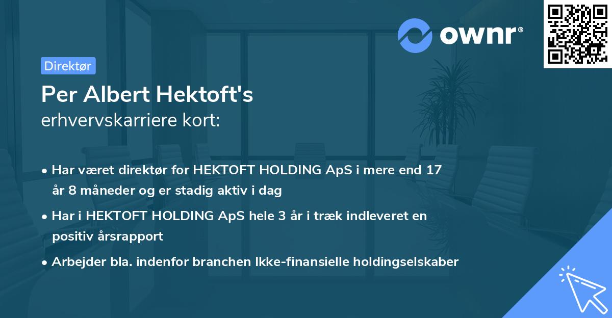 Per Albert Hektoft's erhvervskarriere kort