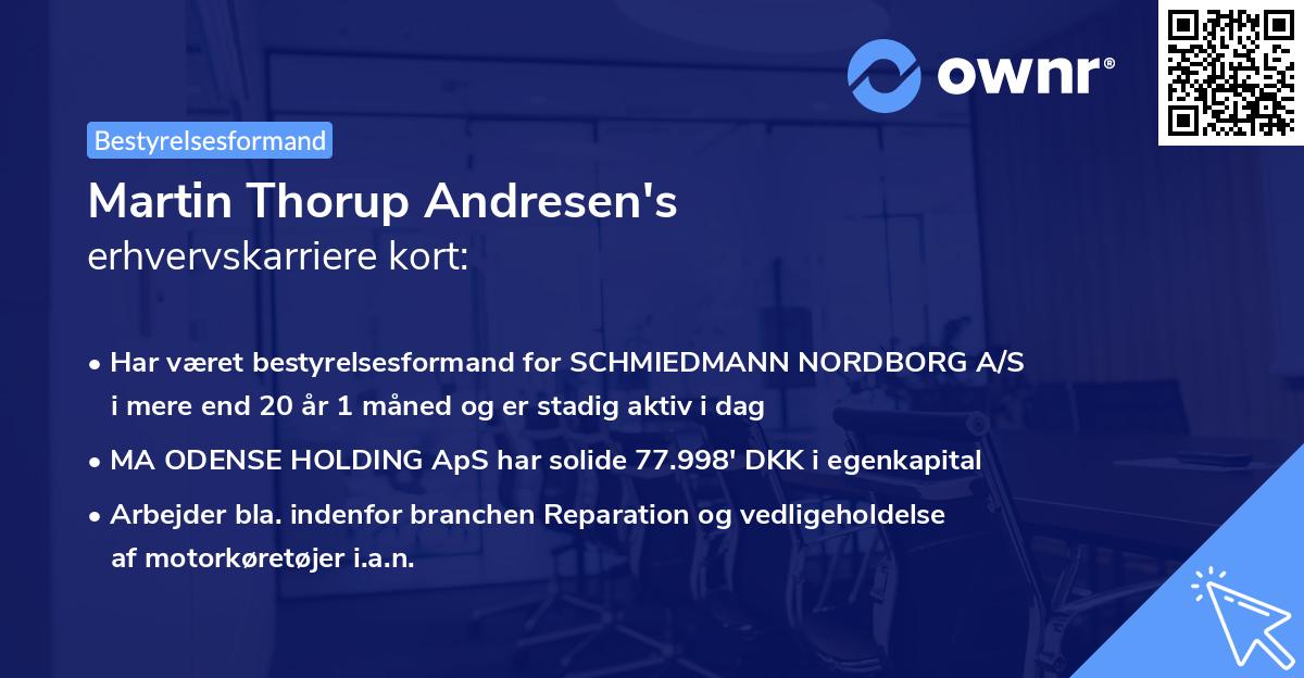 Martin Thorup Andresen's erhvervskarriere kort